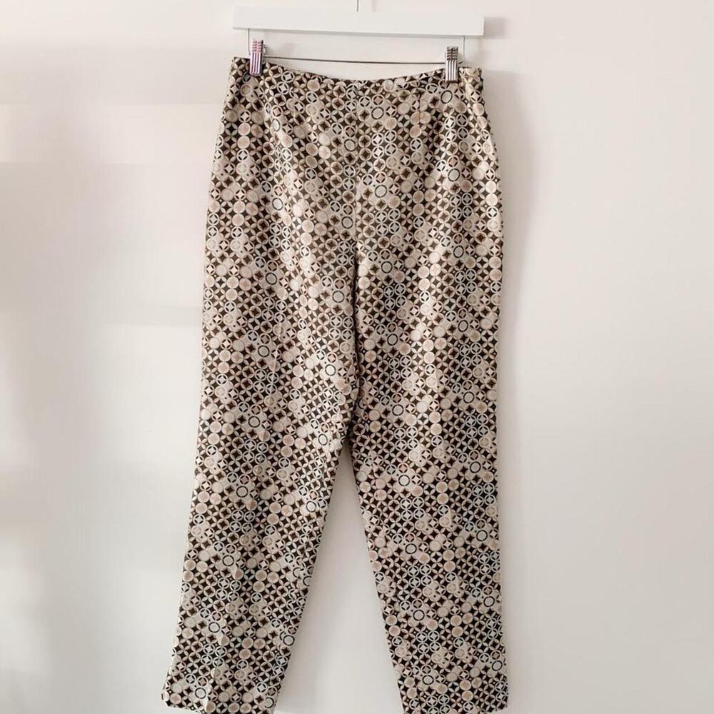 Etcetera 100% Silk Geometric Print Pants Size 6